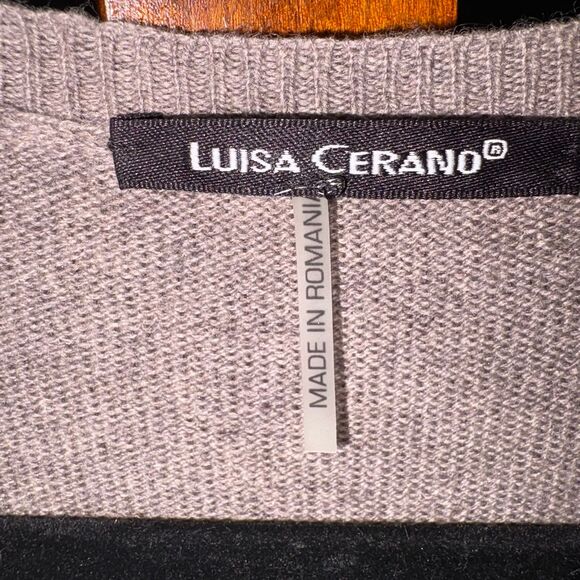 Luisa Cerano y2K Luxe Knit Cashmere Mini Sweater Dress with Sequins size 16 - Picture 9 of 13